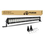 SKYWORLD 20 Inch Slim Light Bar 144W Spot Beam LED Driving Lights, Dual Row Work Light Fog Lamp Waterproof for 4x4 SUV ATV Truck Car Boat, 6000K White