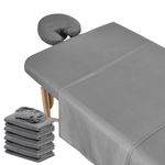 12 Pcs 4 Sets Premium Microfiber Massage Table Sheet Set, Include Massage Table Cover, Massage Fitted Sheet, Massage Face Rest Cover for Beauty Salon Spa Hair Salon (Grey)