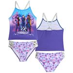 Disney Descendants Mal Evie Uma Tankini Top & Swim Bottom Set, Purple, 10-12