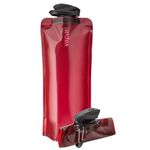 Vapur Collapsible Water Bottle With Carabiner, Compact Bottle Folds Flat For Hydration On The Go, Ideal for Traveling, Hiking or Camping, 34 Ounce, Burgundy, Pack of 1