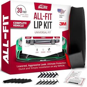 All-Fit Complete 3.5” Lip Kit – Full Car Bumper & Side Skirt Protection – Sleek, Flexible Trim for a Lowered Look – Durable, Easy-to-Install Automotive Exterior Accessories (3.5” W x 30’ L, Black)