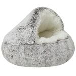 Ezmine Pet Tent Cave Bed For Small Cats Dogs Pets Plush Slipper Dog Bed Fluffy Puppy Sleeping Bag Warm Claming Cat Beds Kitty Bed Cozy Indoor Cave Bed For Kitten Dog Non-slip Bottom 50cm