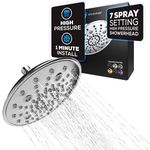 SparkPod 7 Spray Settings Shower Head - Adjustable High Flow Shower Head with Mist Setting - Showerhead Replacement Head for The Bathroom (8 Inch, Luxury Polished Chrome)