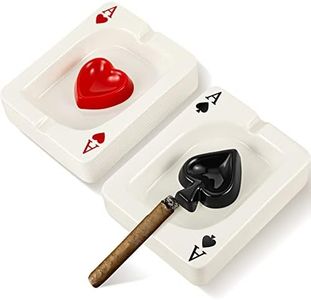 2 Pcs Cool Ashtray Creative Poker Ceramic Cigarette Ashtray Cool Ashtrays for Stoners Ceramic Poker A Ashtray Cool Ceramic Cigarette Ashtrays for Home Office Stoner Room Decor Men Women Gift