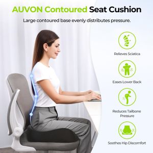 AUVON Memory Foam Seat Cushion – Ergonomic Pressure Relief Pad