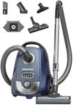 Aspiron Canister Vacuum, Canister Bagged Vacuum,4QT Dust Bag, H13 HEPA Filter, 5 Tools, Pet-Friendly,Variable Power Control,for Carpets, Hardwood Floors, Stairs, Pet Hair, Household