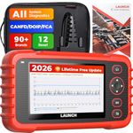 LAUNCH CRP129X Plus 2025 OBD2 Scanner Diagnostic Tool, All System Car Scanner, 8 Reset Injector Coding/Throttle/SAS/Oil/EPB/BMS/TPMS Reset Diagnostic Scanner for All Cars, Free Update Scan Tool