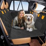 Loiion Back Seat Extender for Dogs,Dog Seat Cover for Back Seat,Pet Seat Cover with Mesh Window,Back Seat Covers for Car Travel Camping Air Mattress Dog Hammock for Car Truck SUV (Black)