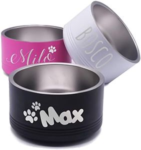 My Personal Memories Custom Personalized Stainless Steel Dog or Cat Bowl for Water and Food - Engraved Pet Bowl with Non Slip Bottom (Large - 64 Ounces, Black)