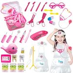 30PCS Doctors Set for Kids - Dentist Role-Playing Toy with Medical Suitcase, Childrens Doctors Play Set, Medical Toy Doctors Costume Kit for Kids, Nurse Dentist Suit for 3 Year Olds