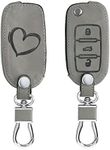 kwmobile Key Cover Compatible with VW Skoda Seat - Brushed Heart