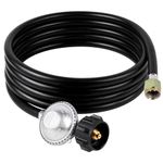 SHINESTAR 12ft Low Pressure Propane Hose with Regulator, for Propane Fire Pit, Patio Heater, Gas Grill and More, 3/8 Inch Female Flare