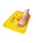 Chaithanya Orthopaedics Happy Home New Blood Circulation Acupressure Plastic Power Mat 24 magnets| Acupressure Plate | Foot Massager (Yellow)