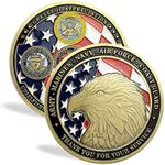 USA Proud Military Family Military Challenge Coin Veteran Medallion (Gold-Plating)