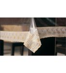 Freelance PVC Plastic Transparent Clear Dining Table Cover Cloth Tablecloth Waterproof Protector, 6-8 Seater, 60 X 90 inches, Oblong/Oval (with Golden-Laced Edges), Product of Meiwa, Japan