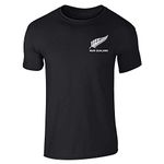 Pop Threads New Zealand Soccer Retro National Team Jersey Graphic Tee T-Shirt for Men, Sstee | Black, XX-Large