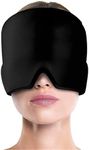 IODOO Form Fitting Gel Ice Headache/Migraine Relief Hat, Cold Therapy Migraine Relief Mask, Comfortable and Stretchable Ice Pack Eye Mask for Puffy Eyes, Tension, Sinus & Stress Relief (Black)