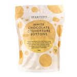 Martins Chocolatier Belgian Chocolate Buttons (900g) | Chocolate Chips | Chocolate Callets | Suitable for Chocolate Fountain Chocolate Moulds (White Chocolate)