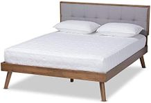 Baxton Studio Beds (Platform), Full, Light Grey/Walnut