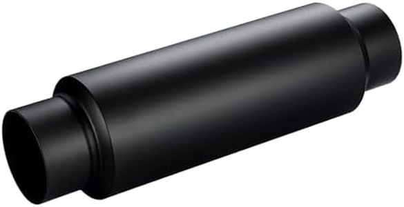EVIL ENERGY 2.5" Resonator Muffler Stainless Steel Black (2.5 inch Inlet/Outlet, 13.8" Length)