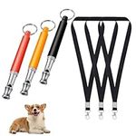 3Pack Dog Whistle with Lanyard, Ultrasonic Silent Dog Whistle to Stop Barking, Professional Recall Dog Training Whistles Control Tool