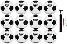 Biggz (12 Pack) Premium Classic Size 4 Soccer Balls with Hand Pump