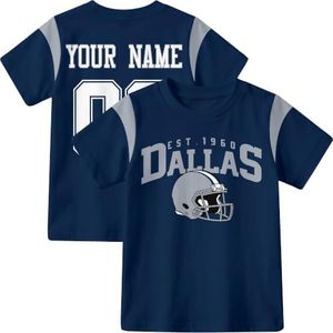 KREDE Dallas T Shirt Custom Name Number for Kids Boy Girl Gift