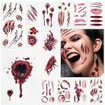 ILEBYGO Halloween Zombie Scars Tatt