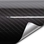 VViViD Tek R High-Gloss Carbon Fibre Vinyl Wrap Air-Release Adhesive Roll (3ft x 5ft, Black)