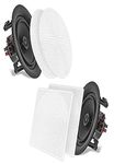 PYLE-HOME PDIC66 In-Wall/in-Ceiling 6.5-Inch Dual Stereo Speakers, 200 Watt, 2-Way, Flush Mount, White