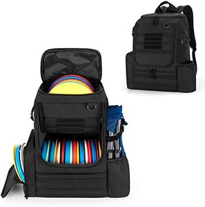 DSLEAF Disc Golf Bag with 24-26 Discs Capacity, Disc Golf Backpack with Two Sidewall Supports and Molle Webbing for Beginner, Hobbyist, Adults and Teenagers