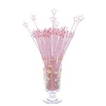 Plastic Cocktail Stirrers Glitter Clear Swizzle Sticks for Drink,Iced Tea,Coffee,Cake Pops Sprinkling Stir Sticks Barware Pieces (Star 50 Pack,Red)