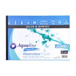 Daler-Rowney Aquafine Smooth Hot Pressed 300gsm Watercolour & Gouache A4 Paper Pad, Glued 1 Side, Natural White, 50 Sheets, Ideal for Professional & Beginner Artists & Students, Acid-Free