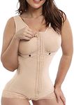 M MYODRESS Fajas Colombianas Tummy Tuck Compression Garment for Women Waist Trainer Postpartum Shapewear, Beige-a, Large