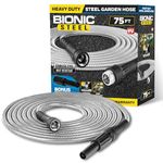 Bionic Steel Metal Garden Hose 75 Ft, Rust Proof 304 Stainless Steel Water Hose with Brass Fittings, Flexible & Heavy Duty Hose, Lightweight, Kink Free & Easy Coil Outdoor Hose- 2025 Model…