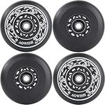 AOWISH 4-Pack Inline Skate Wheels Outdoor Asphalt Formula 90A Aggressive Blades Roller Skates Replacement Wheels with Speed Bearings ABEC 9 and Floating Spacers (Black, 68mm)