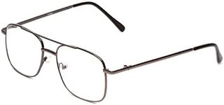 Calabria 8151 Mens Lightweight & Comfortable Metal Aviator Reading Glasses in Gunmetal +1.75