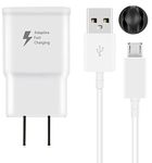 Swadaws Charger for Samsung Galaxy S7, Android Phone Adaptive Fast Charging Wall Charger Adapter Kit with Micro 2.0 USB Cable Compatible Samsung Galaxy S7 Edge S6 S5 J7 J3 A6 Note 5 4 LG K5 G4 (White)