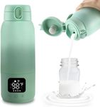 Portable Bottle Warmer for Travel,17oz Portable Milk Warmer for Baby Fast Heating,30W Fast Charge Precise Temperature Control Bottle Warmer On The Go Baby Milk Warmer for Breastmilk & Formula