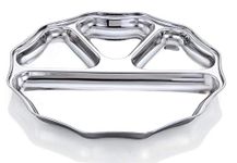 Expresso - Heavy Duty Stainless Steel Round New Dinner Plate w/4 Sections Divided Mess Trays for Kids Lunch, Camping, Events & Every Day Use Kitchenware, 28cm (Pack of 5 Pcs)