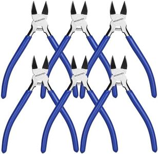 WORKPRO 6 Pack Wire Cutters, 6 Inch Precision Flush Cutters, Spring Loaded Side Cutting Pliers, Sharp Diagonal Cutters for Crafts, Jewelry Making, Electronics