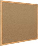 Mead Classic Cork Bulletin Board, 3' x 2', Oak Finish Frame (85366)