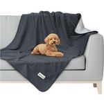 PetAmi Waterproof Dog Blanket for Medium Large Dog, Pet Puppy Blanket Couch Cover Protection, Fleece Cat Washable Throw, Couch Sofa Furniture Protector, Reversible Soft Plush, 40x60 Gray/Light Gray