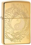 Zippo Ying Yang High Polished Lighter, Brass, One Size