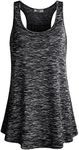 Cestyle Ribbed Tank Tops for Women, Ladies Activewear Summer Casual Sleeveless Sports Racerback Tunic Shirts Black Marble X-Large