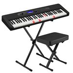 Casio LK-S450 Lighted 61-key Portable Arranger Keyboard Bundle with Stand and Deluxe Bench