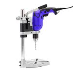 MLD VX-JG02 Drill Machine Stand for Hand Drill Bench Clamp Drill Press Floor Table Stand Workbench Repair Tool for Drilling Collet Workshop Single Hole Aluminum base (Matrial-Metal,Color-Multi)