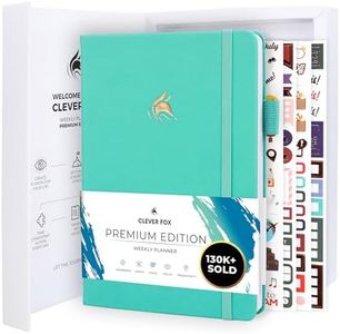 Clever Fox Planner Premium Edition – Undated Luxurious Weekly & Monthly Planner to Increase Productivity and Hit Your Goals – Organizer – Start Anytime, A5, Lasts 1 Year, Light Turquoise (Weekly)