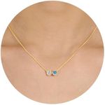 Sistble Christmas Gifts for Women, Birthday Gifts Crystal Necklaces for Women 14K Gold Plated Turquoise Necklace April December Stone Valentines Day Women Gift Jewelry for Teen Daughter