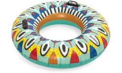 Bestway Flirty Fiesta Swim Tube, 42" Inflatable Ring with Handles, Beach and Pool Float Toy for Kids, Multi-coloured,One Size,36294